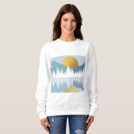 Abstrakte Landschaft Goldener Winter Sonnenunterga Sweatshirt