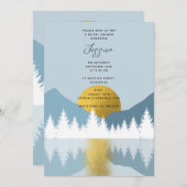 Abstrakte Landschaft Goldenes Winter Brautparty Einladung (Vorne/Hinten)