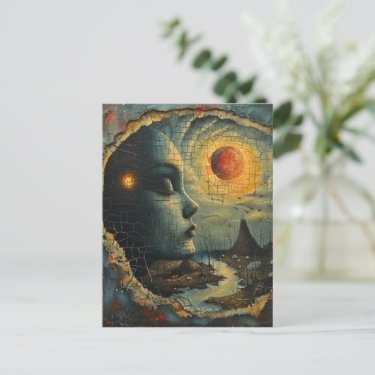 Abstrakte Landschaft Grunge Surreal Postkarte (Stehend Vorderseite)