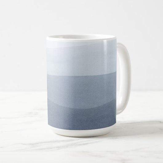 Abstrakte Landschaft in Blau-Grau Kaffeetasse (VorderseiteRechts)