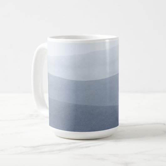 Abstrakte Landschaft in Blau-Grau Kaffeetasse (Vorderseite Links)