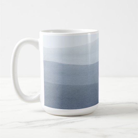 Abstrakte Landschaft in Blau-Grau Kaffeetasse (Links)