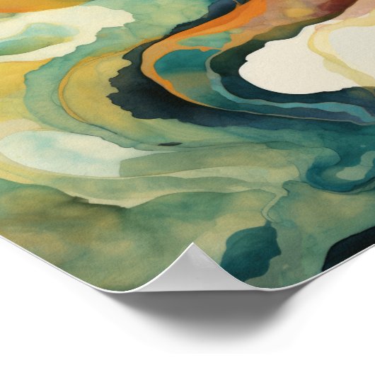 Abstrakte Landschaft in pulsierenden Höhen Poster (Ecke)