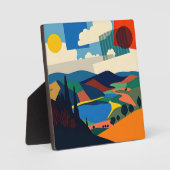 Abstrakte Landschaft Kunst, Dichtung und Musik Fotoplatte (Vorderseite)