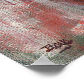 Abstrakte Landschaft Kunst Malerei Grün Orange Sch Poster (Ecke)