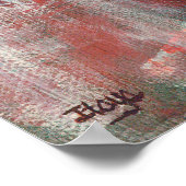 Abstrakte Landschaft Kunst Malerei Grün Orange Sch Poster (Ecke)