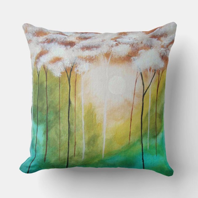 Abstrakte Landschaft Kunst Morgengrauen Kissen (Vorderseite)