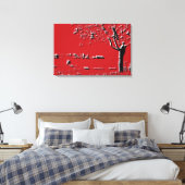 Abstrakte Landschaft mit Bäumen in Rot - Leinwand (Insitu (Schlafzimmer))