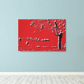 Abstrakte Landschaft mit Bäumen in Rot - Leinwand (Insitu (Holzboden))