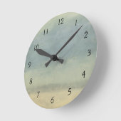 Abstrakte Landschaft mit bewölktem Himmel Runde Wanduhr (Winkel)