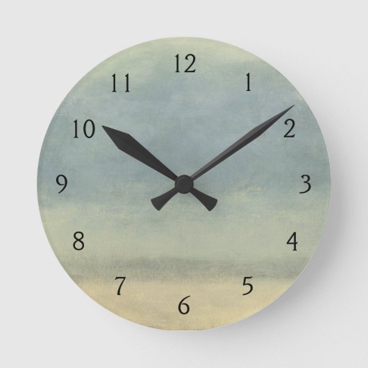 Abstrakte Landschaft mit bewölktem Himmel Runde Wanduhr (Vorderseite)