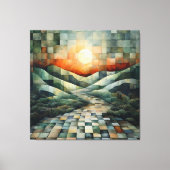 Abstrakte Landschaft mit lichtdurchfluteten Bahnen Leinwanddruck (Vorderseite)