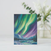 Abstrakte Landschaft mit Nordlichter Postkarte (Stehend Vorderseite)