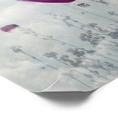 Abstrakte Landschaft mit rosa Luftballons Poster (Ecke)