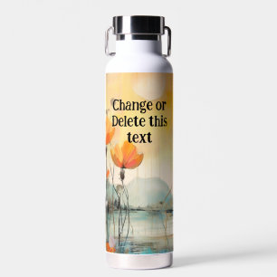 Abstrakte Landschaft mit rotem Mohn benutzerdefini Trinkflasche