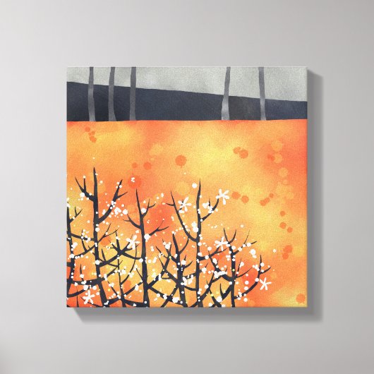 Abstrakte Landschaft Orange Art Leinwanddruck (Vorderseite)