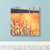 Abstrakte Landschaft Orange Art Leinwanddruck (Insitu (Holzboden))