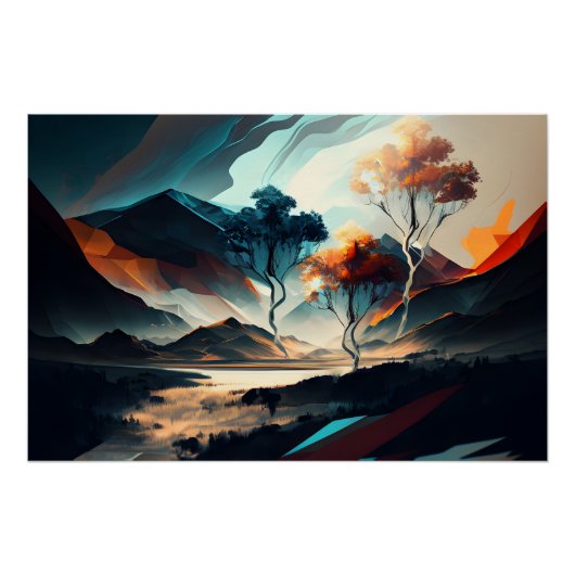 Abstrakte Landschaft Poster (Vorderseite)