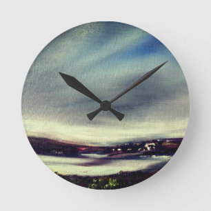 Abstrakte Landschaft Runde Wanduhr