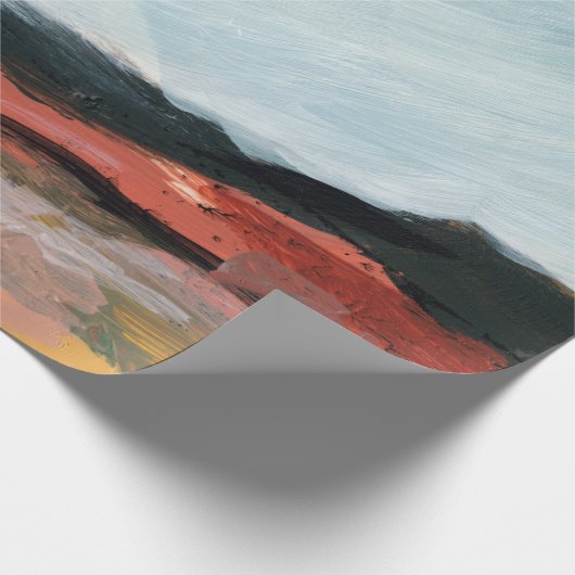 Abstrakte Landschaft. Schöne Kunst. Handfarbe Geschenkpapier (Ecke)