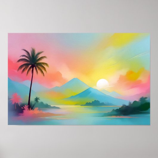 Abstrakte Landschaft Strand Himmel Landschaft Art Poster (Vorne)