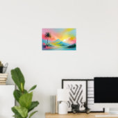 Abstrakte Landschaft Strand Himmel Landschaft Art Poster (Heimbüro)