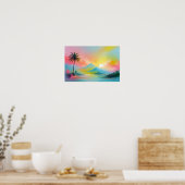 Abstrakte Landschaft Strand Himmel Landschaft Art Poster (Küche)