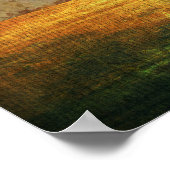 Abstrakte Landschaft Vollmond Berge Orange Sky Poster (Ecke)