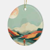 Abstrakte Landschaft von Boho (14) Keramik Ornament (Links)