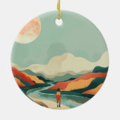 Abstrakte Landschaft von Boho (14) Keramik Ornament (Hinten)