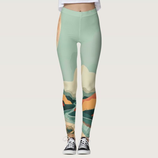 Abstrakte Landschaft von Boho (14) Leggings (Vorderseite)