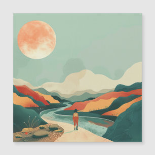Abstrakte Landschaft von Boho (14) Magnetkarte