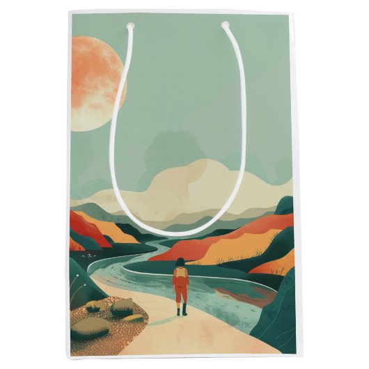 Abstrakte Landschaft von Boho (14) Mittlere Geschenktüte (Vorderseite)
