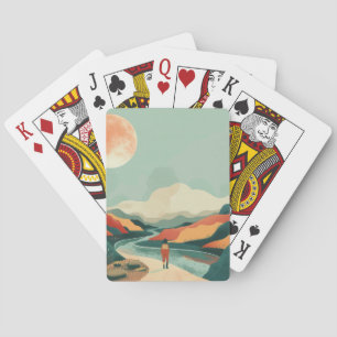 Abstrakte Landschaft von Boho (14) Spielkarten
