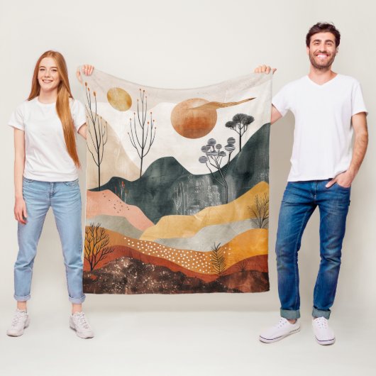 Abstrakte Landschaft von Boho (15) Fleecedecke (Beispiel)