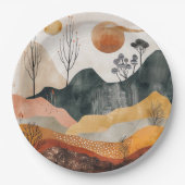 Abstrakte Landschaft von Boho (15) Pappteller (Vorderseite)