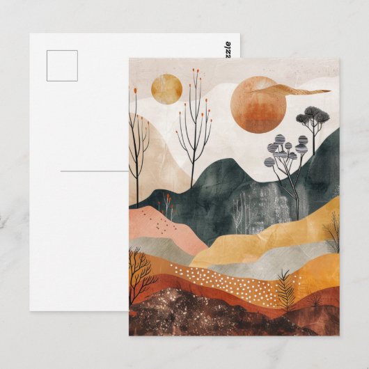 Abstrakte Landschaft von Boho (15) Postkarte (Vorne/Hinten)