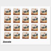 Abstrakte Landschaft von Boho (15) Quadratischer Aufkleber (Blatt)