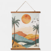 Abstrakte Landschaft von Boho (16) Wandteppich Mit Holzrahmen (Vorderseite)
