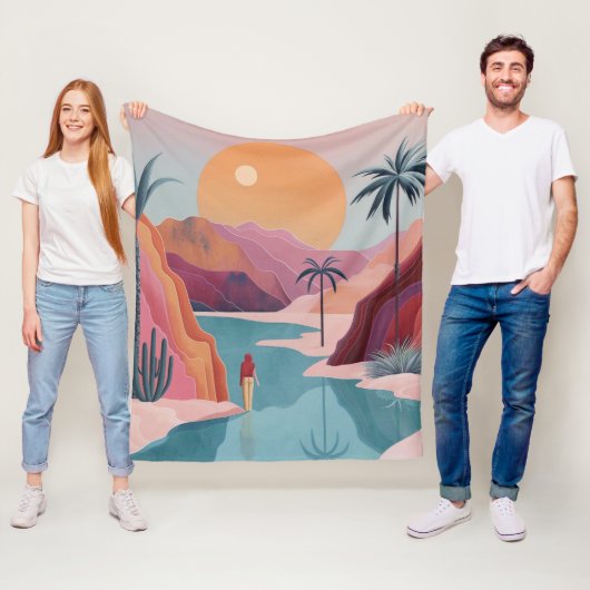 Abstrakte Landschaft von Boho (18) Fleecedecke (Beispiel)