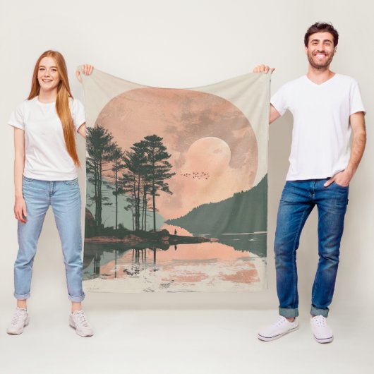 Abstrakte Landschaft von Boho (1) Fleecedecke (Beispiel)
