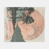 Abstrakte Landschaft von Boho (1) Fleecedecke (Vorderseite (Horizontal))