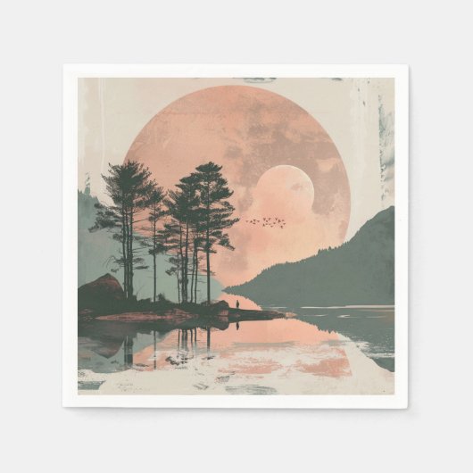 Abstrakte Landschaft von Boho (1) Serviette (Vorderseite)