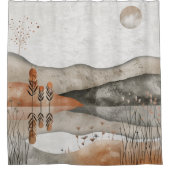 Abstrakte Landschaft von Boho (3) Duschvorhang (Vorderseite)