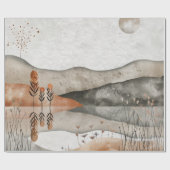 Abstrakte Landschaft von Boho (3) Geschenkpapier (Flach)