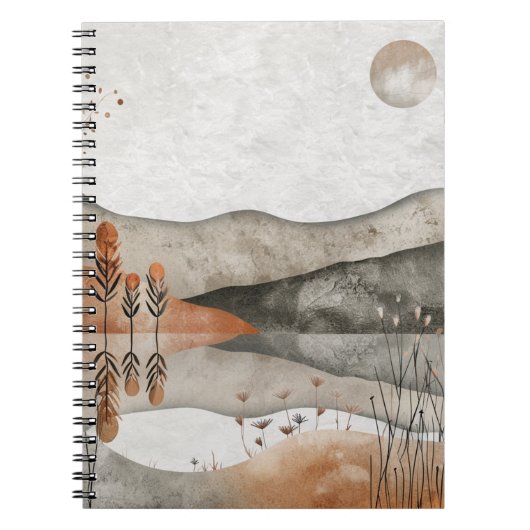 Abstrakte Landschaft von Boho (3) Notizblock (Vorderseite)