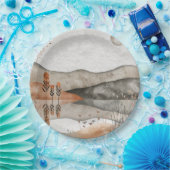 Abstrakte Landschaft von Boho (3) Pappteller (Party)