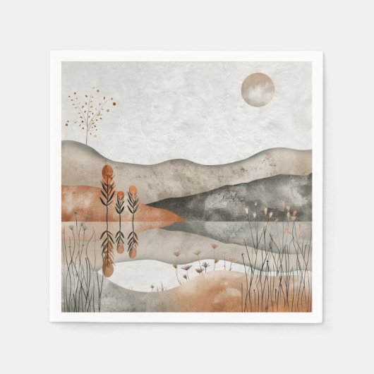 Abstrakte Landschaft von Boho (3) Serviette (Vorderseite)