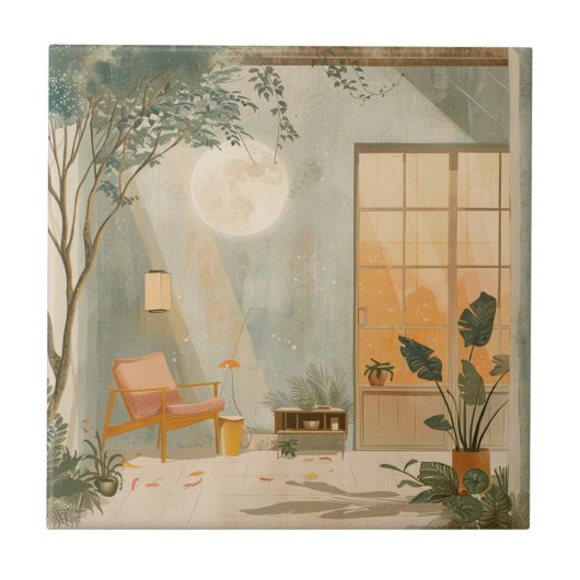 Abstrakte Landschaft von Boho (6) Fliese (Vorderseite)