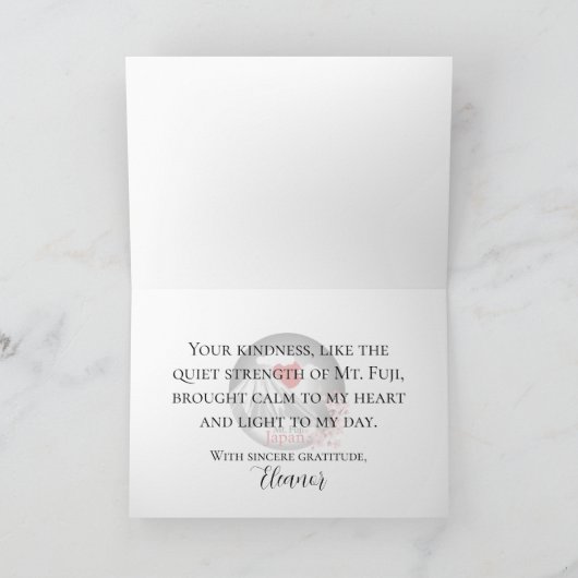 Abstrakte Landschaft von Fuji horizontal Dankeskarte (Innenseite)